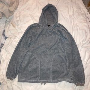 O’Neill Gray Hoodie Fuzzy Fleece Sweater Pullover